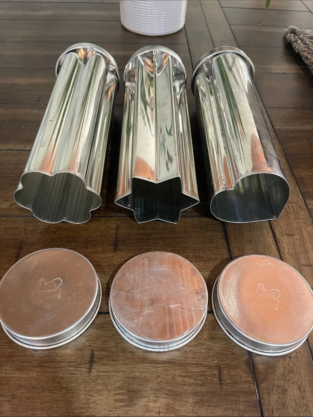 Vintage Pampered Chef Valtrompia Bread Tubes Flower, Star, & Heart - Silver